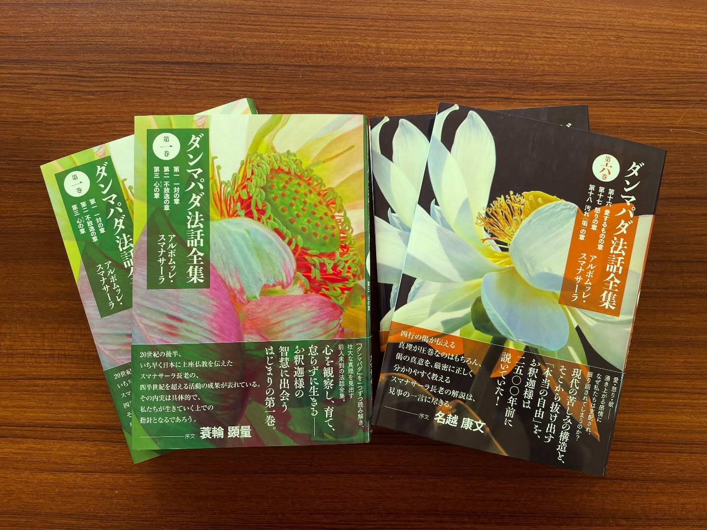 精舎日記
新刊のスマナサーラ長老「ダンマパダ法話全集」(サンガ新社)第一巻と第六巻が、精舎図書に寄贈されました。
もうすぐ書店にも並ぶと思います。
生きとし生けるものが
幸せでありますように
#jtba #ダンマパダ #法句経